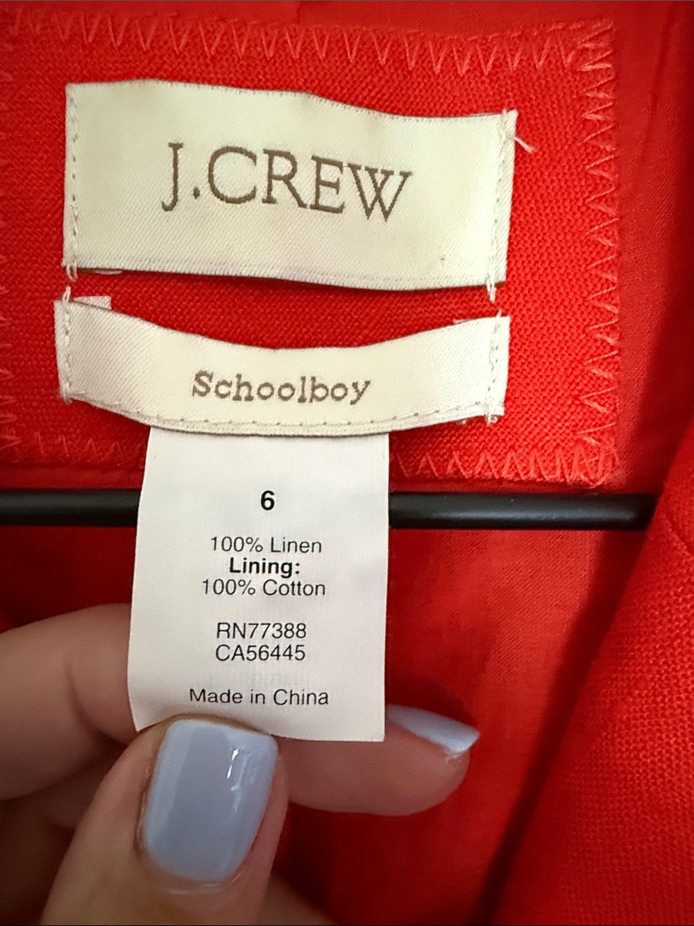 J. Crew Bright Red Single-Breasted Blazer - Picture 2 of 2